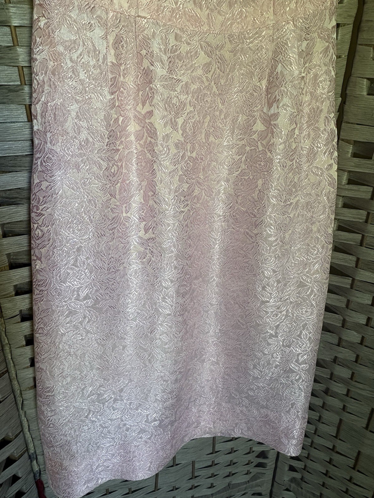 50’s Vintage PINK BROCADE TAILORED Cocktail SHEATH DRESS – XS