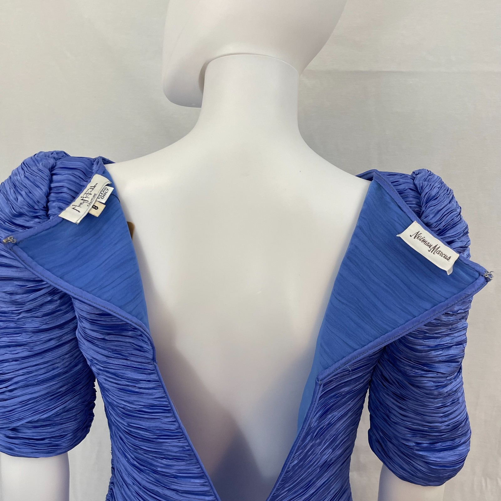Vintage 1980s Mary McFadden Couture Pleated Cocktail Dress