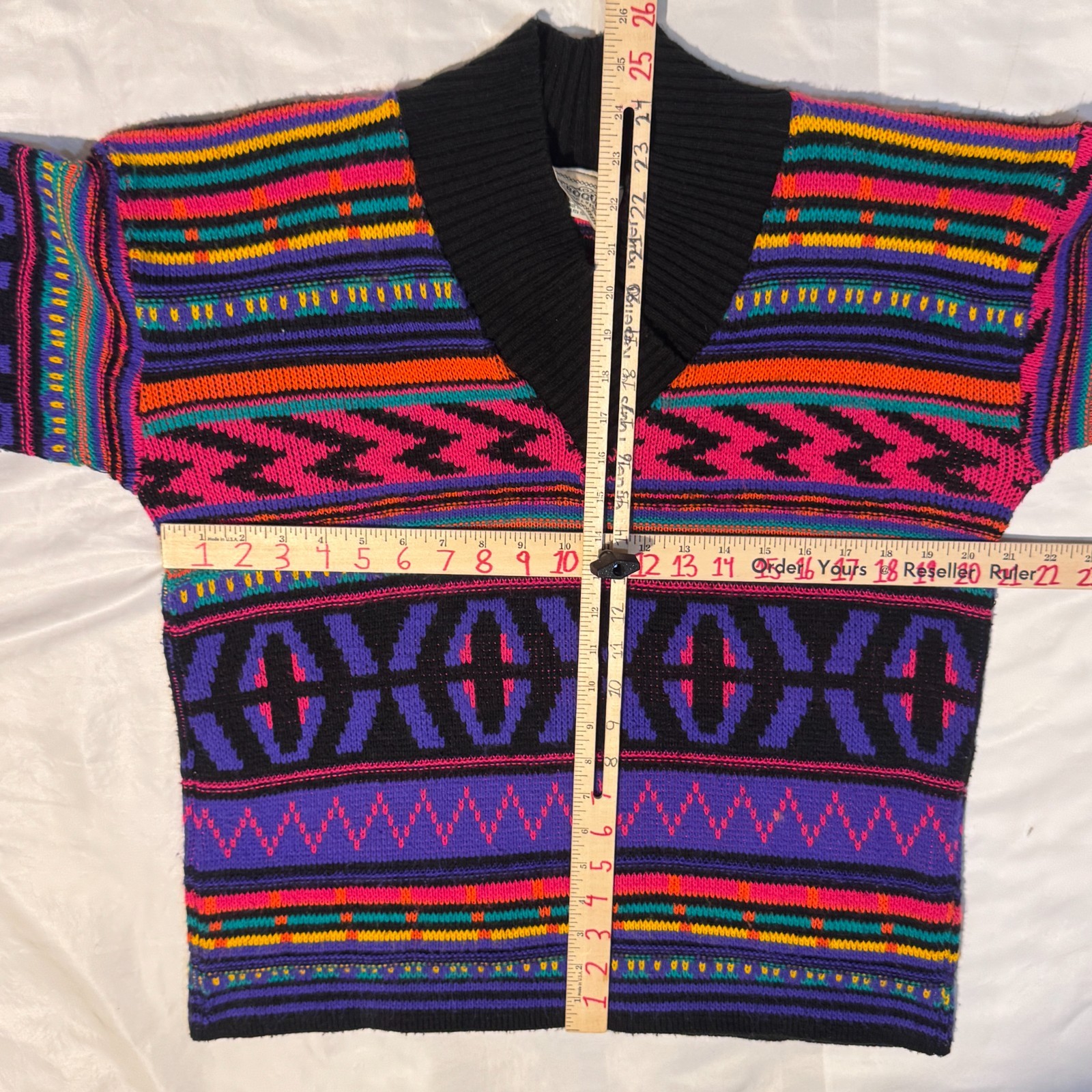 Vintage 90s Croquet Club Colorful Aztec Sweater Southwestern Retro Large USA