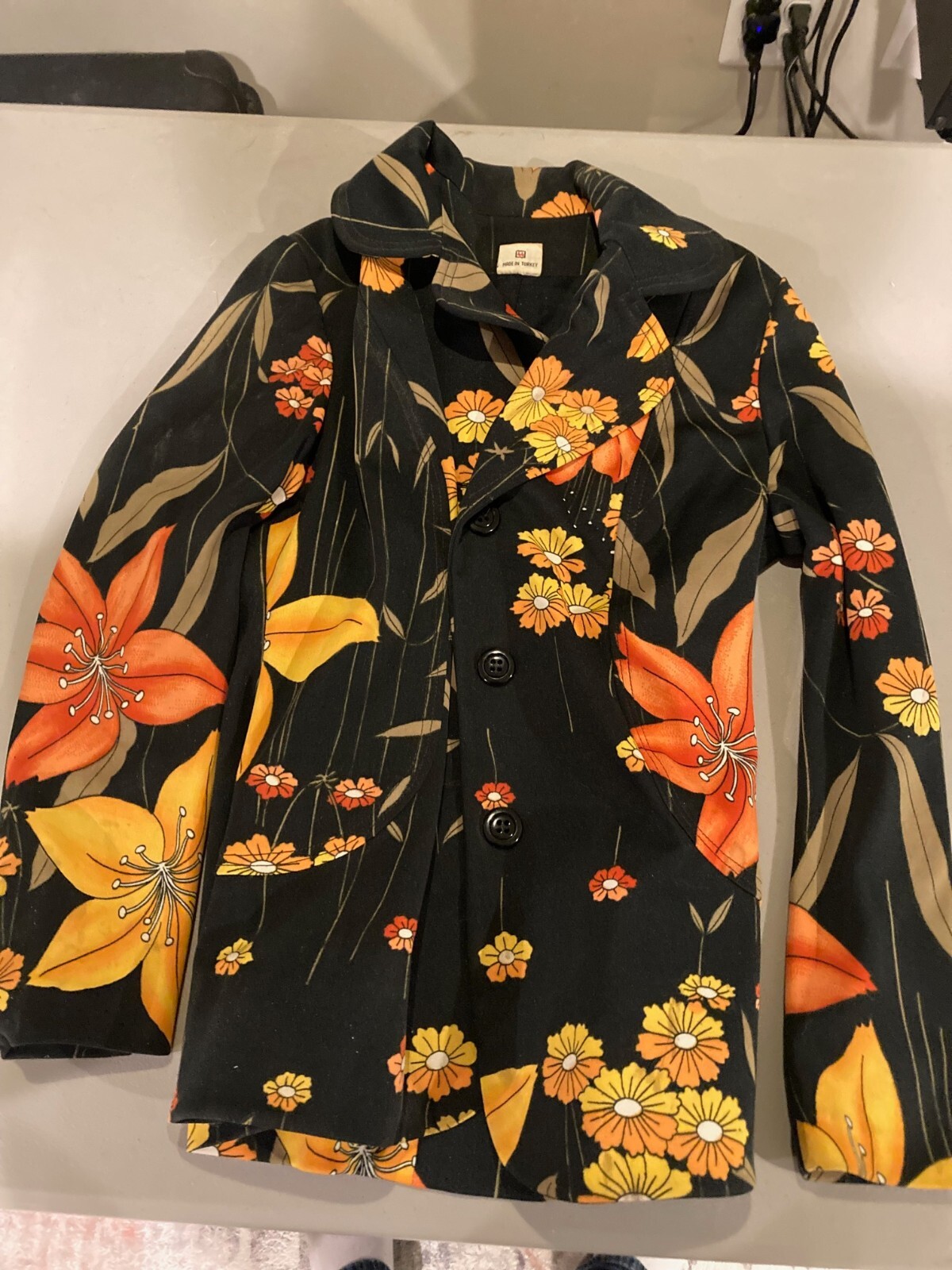 Vintage Zeki Triko Floral Jacket made in Turkey