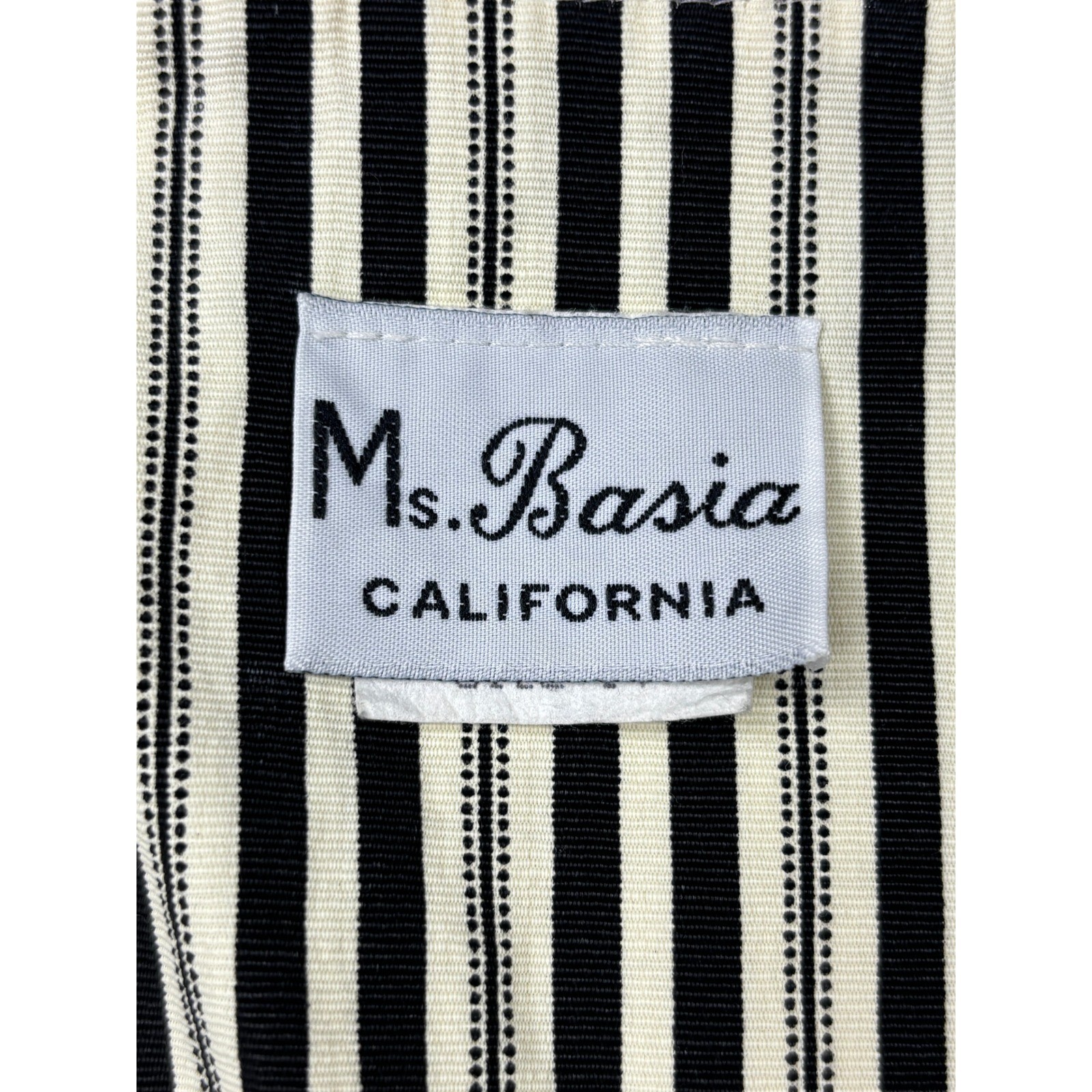 Ms. Basia California Vintage Striped Jacket & Vest 2 Piece Set Black White Sz 14