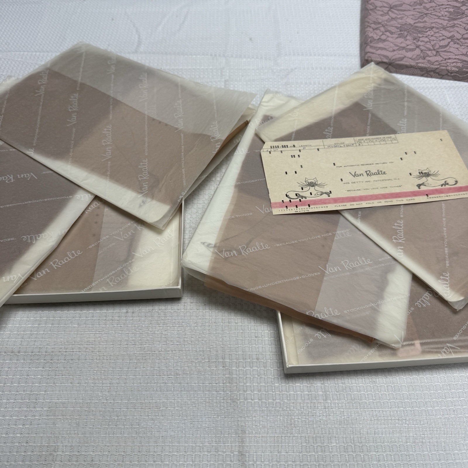 6 Vtg 50s Van Raalte Wisp 15 Highlight 8.5P Nylon Stockings Seams New 2 Boxes