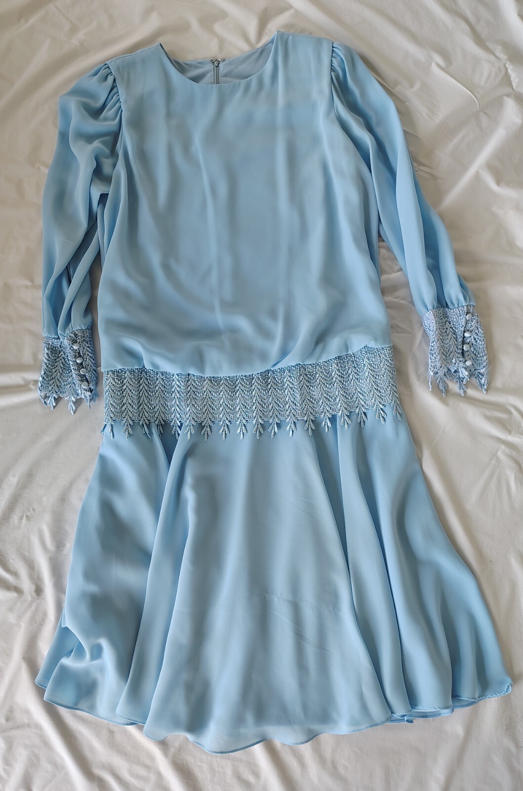 VTG Jill Robbins Dress Plus sz 14 Blue Wedding Mother of the Bride Granny core