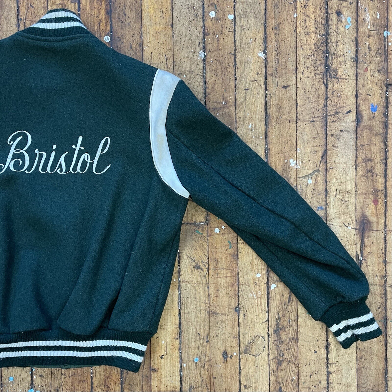 Vintage 70’s Bristol High School Letterman Green Jacket (Rhode Island)
