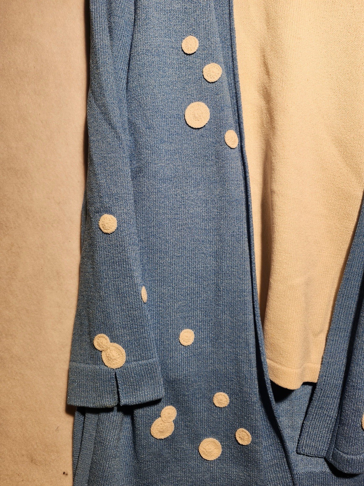 VTG J.S.S. Knit Pants Suit Wool Blend Cardigan 3 Piece Leisure Loungewear Sz XL