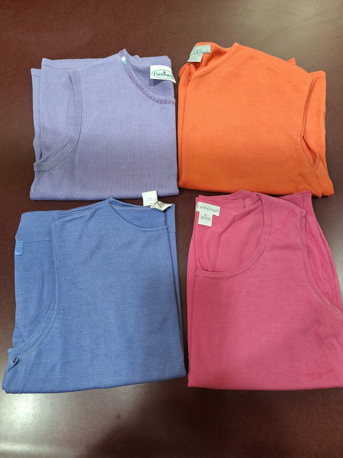 Vtg Lot Of 4 Silk Blend XL Tank Tops Concept, Tail, Patchington, August Silk…