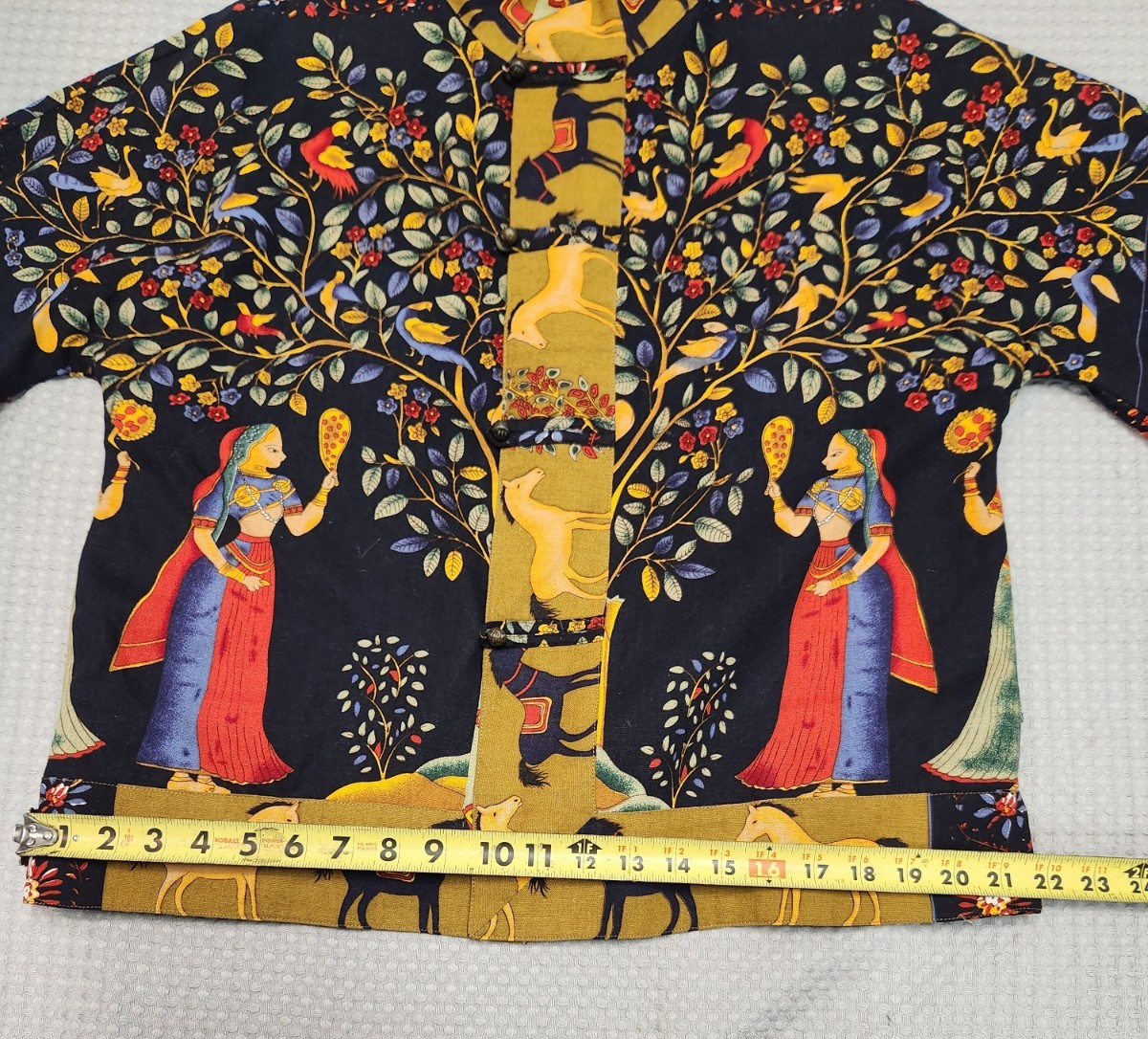 Vtg Women’s Asian Indian Bali Style Folk Art Jacket Wearable Art Tree Of Life