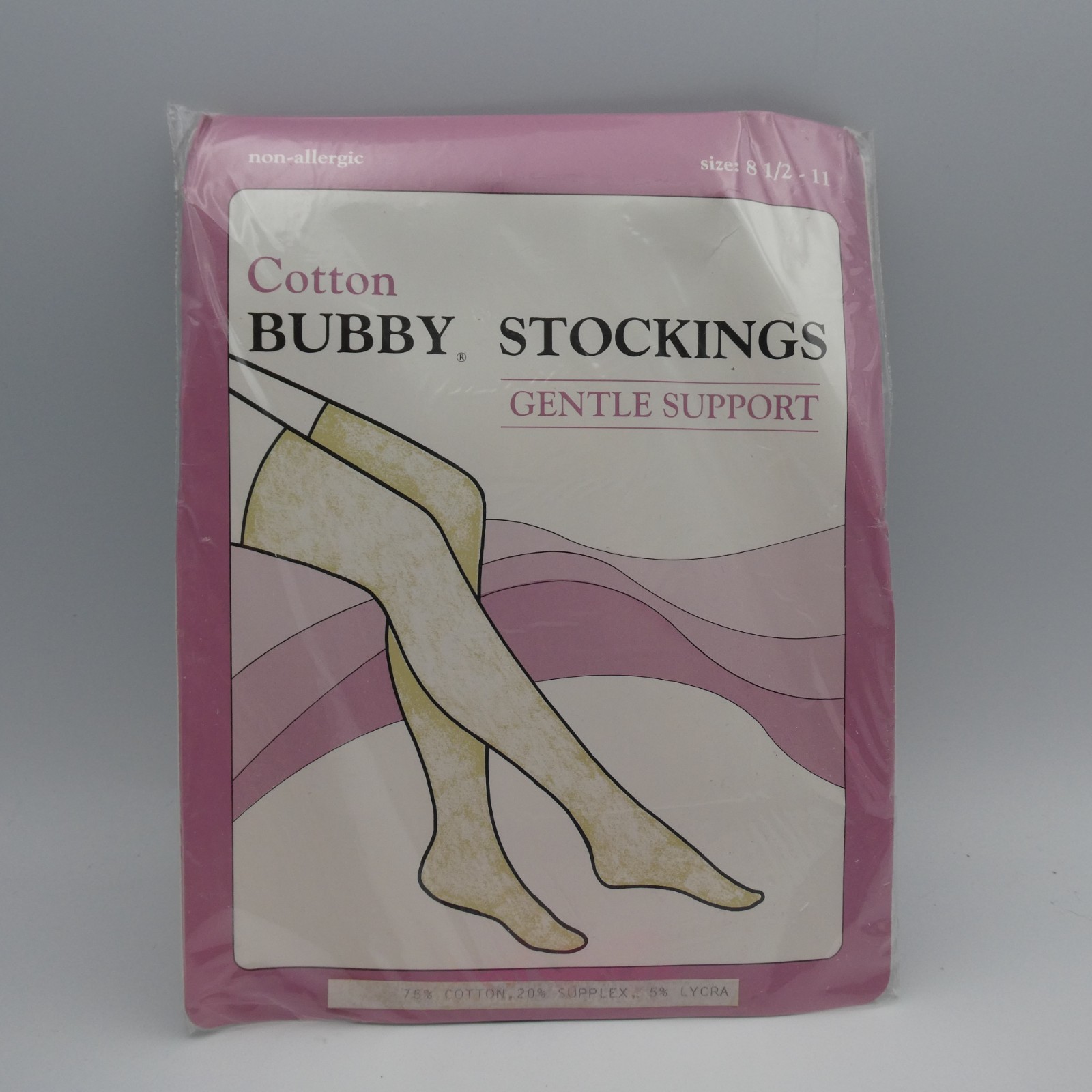 Vintage Superbilt Bubby Stockings Black Cotton Blend Deadstock Size 8.5-11