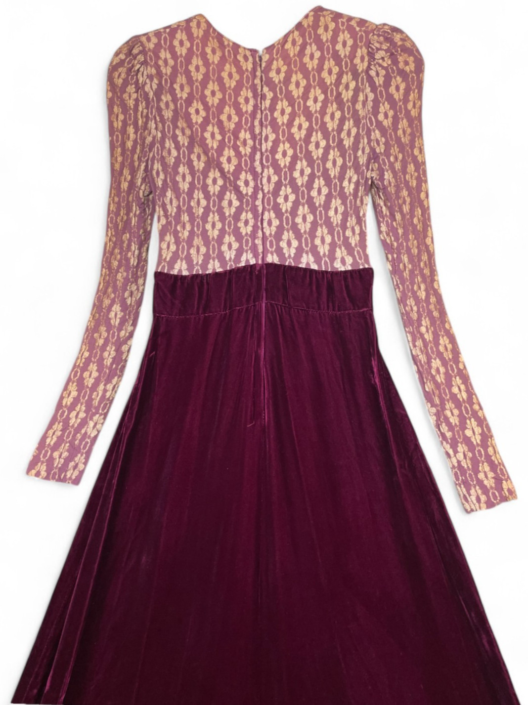 Vintage 1970s Young Innocent By Arpeja Maxi Dress Womens 11 XS Red Velvet Gunne
