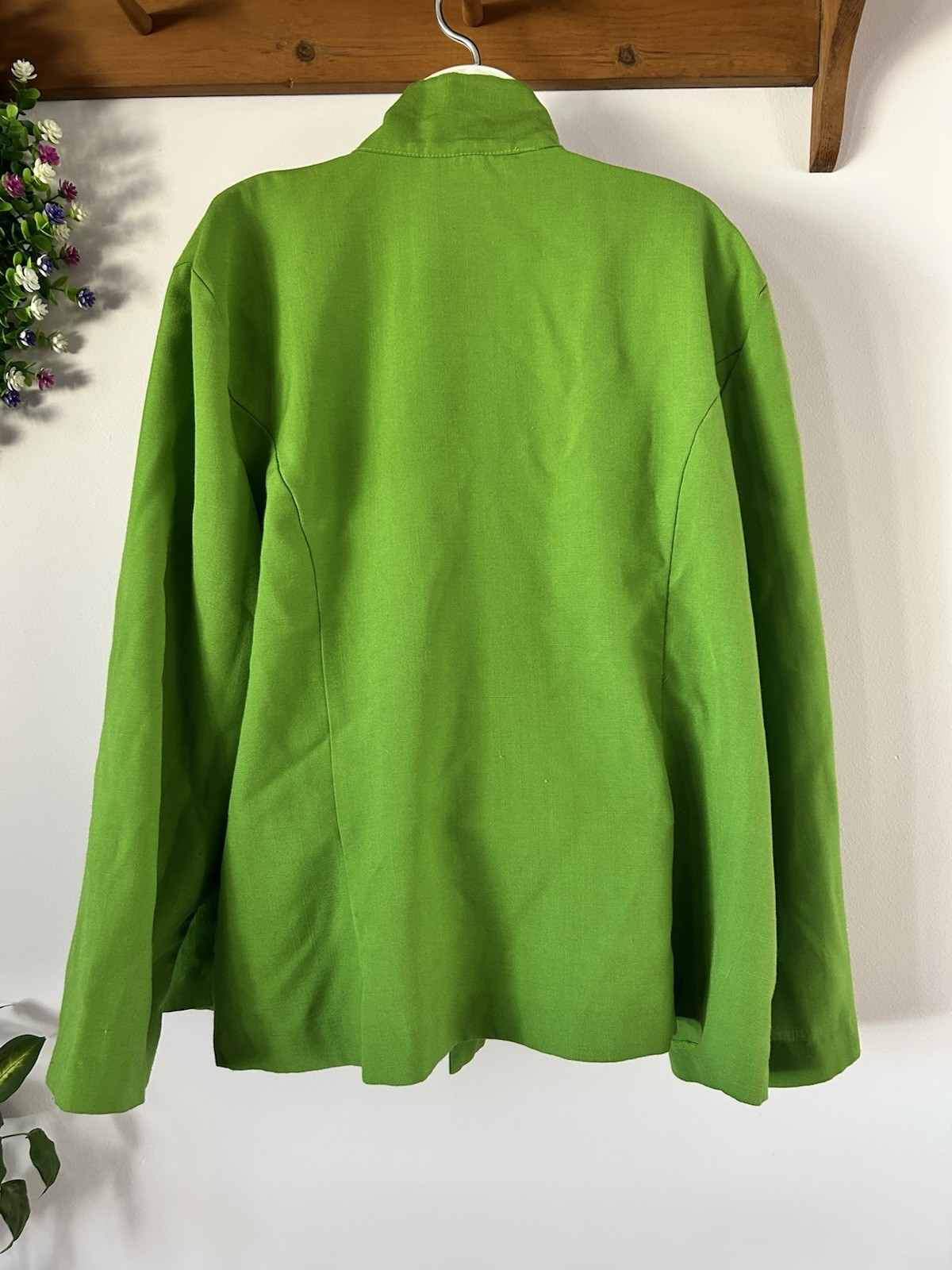 Diana Marco Women’s Vintage Green Blazer 80’s Office Jacket Classic Retro 70’s