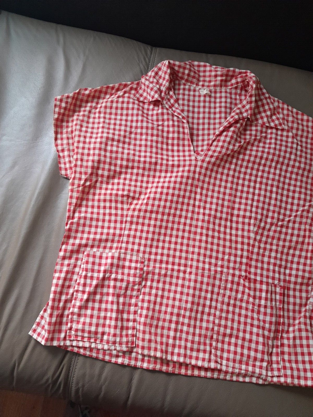 1950S LADIES BLOUSE TOP ROCKABILLY WESTERN CHECKS ROCK N ROLL LARGE XL