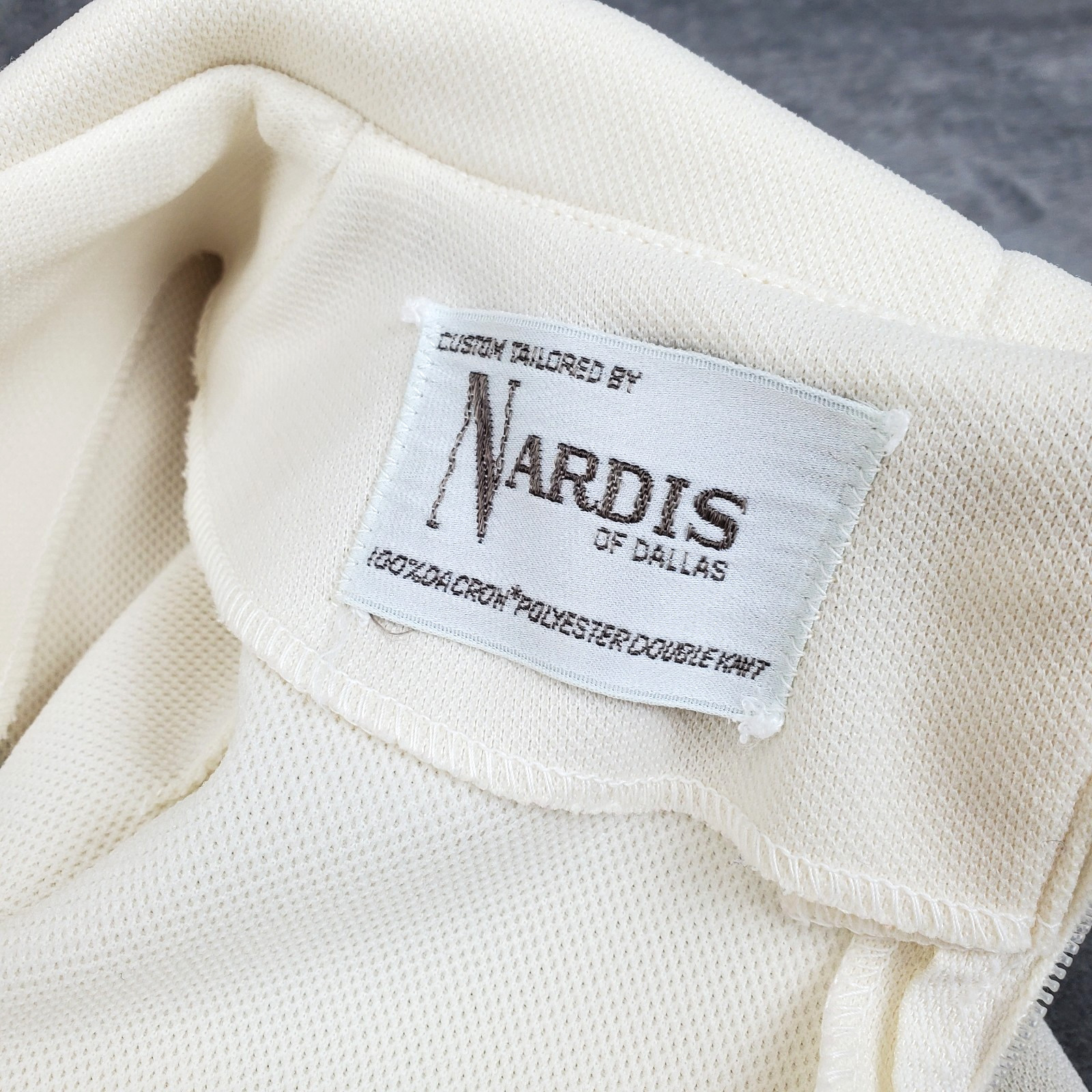 Vintage Dress 60s 70s Nardis of Dallas Double Knit Custom Cream Ivory Size 8/10?