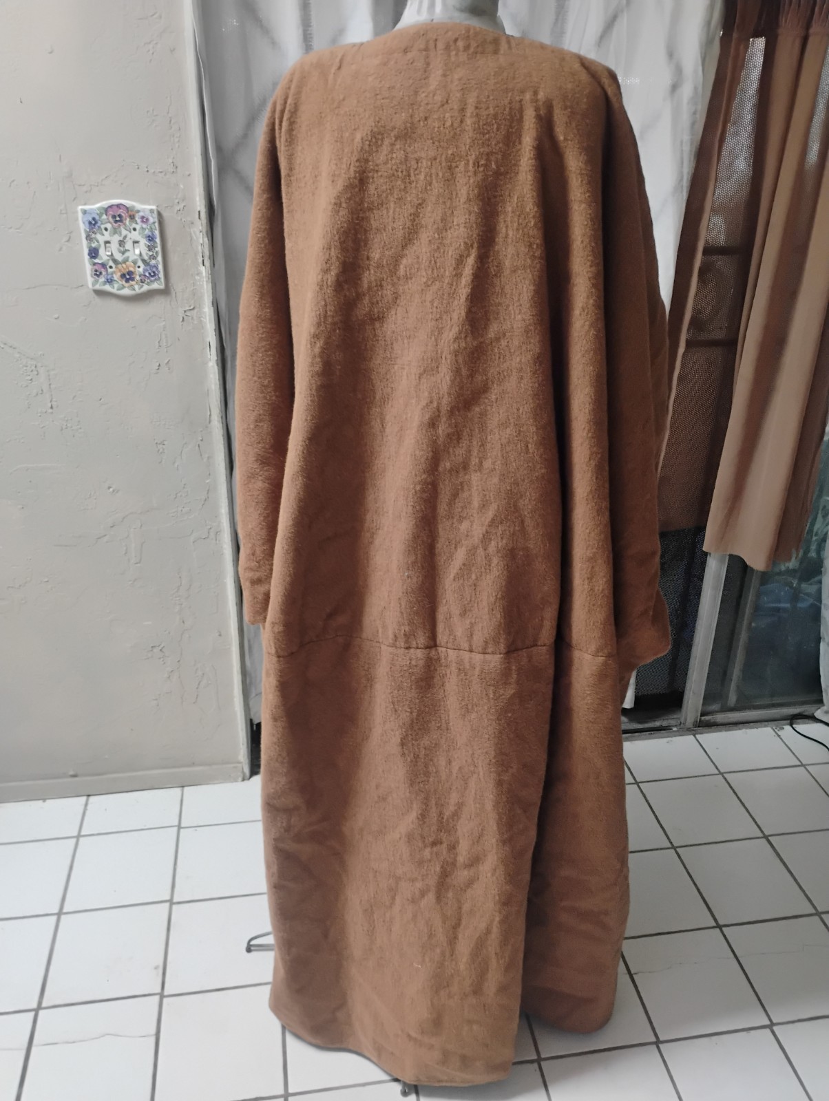 50’s Antique Vtg Heavy WOOL Camel Cape Quality Southwest Poncho blanket 100 X57