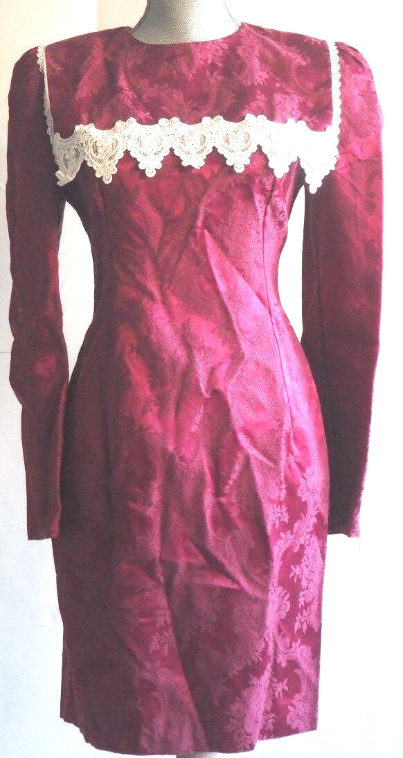 New with Tags — JESSICA McClintock GUNNE SAX Floral Embossed Dress w/Lace 7/8