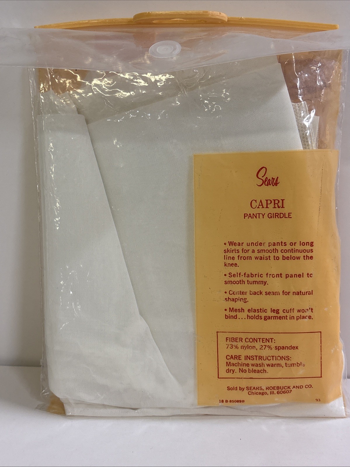 Vintage Sears Capri Panty Girdle Below Knee Length Size Large Nylon & Spandex