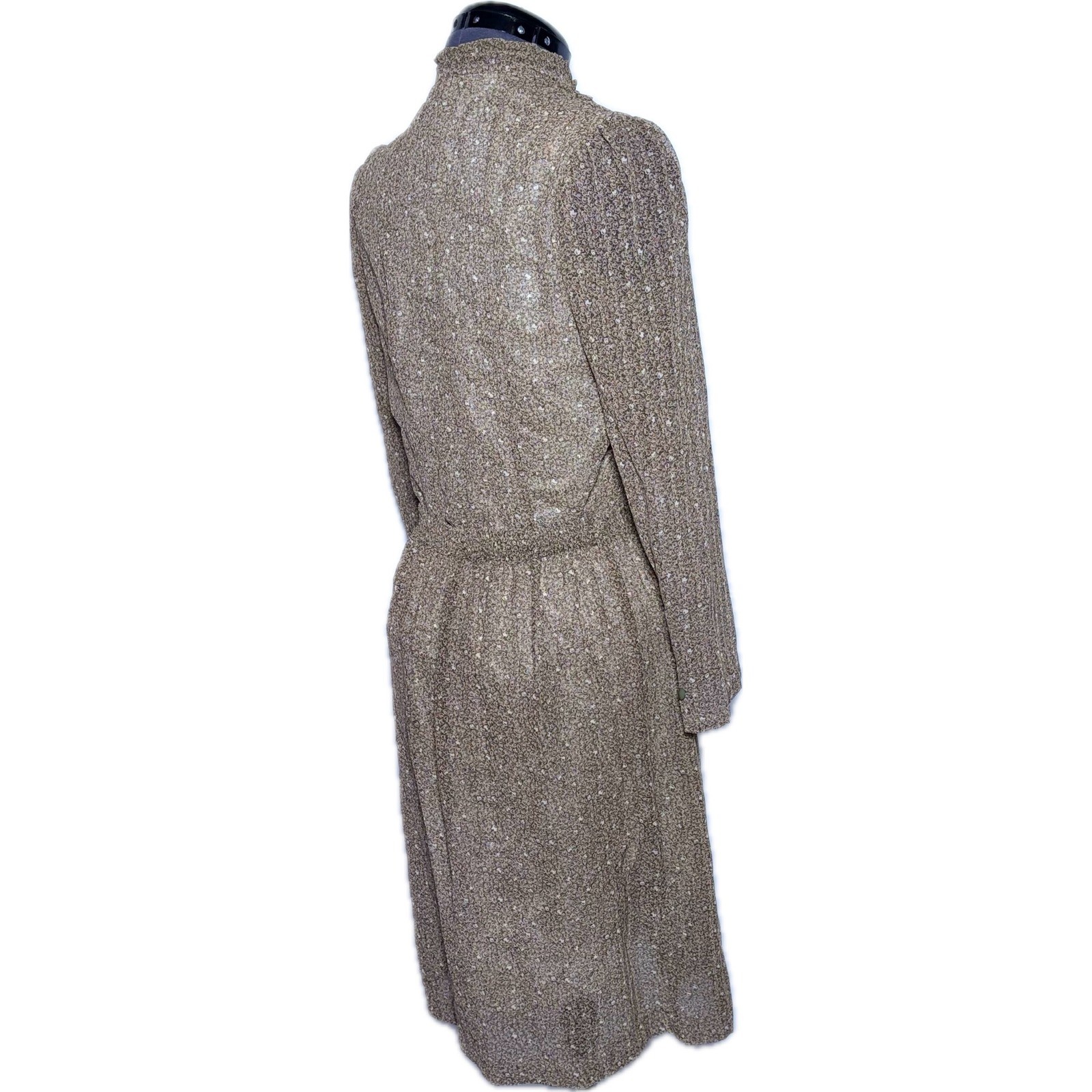 Vtg 70s 80s Prairie Secretary Dress Set Cottagecore Brown Floral 36-28-38 ODOR