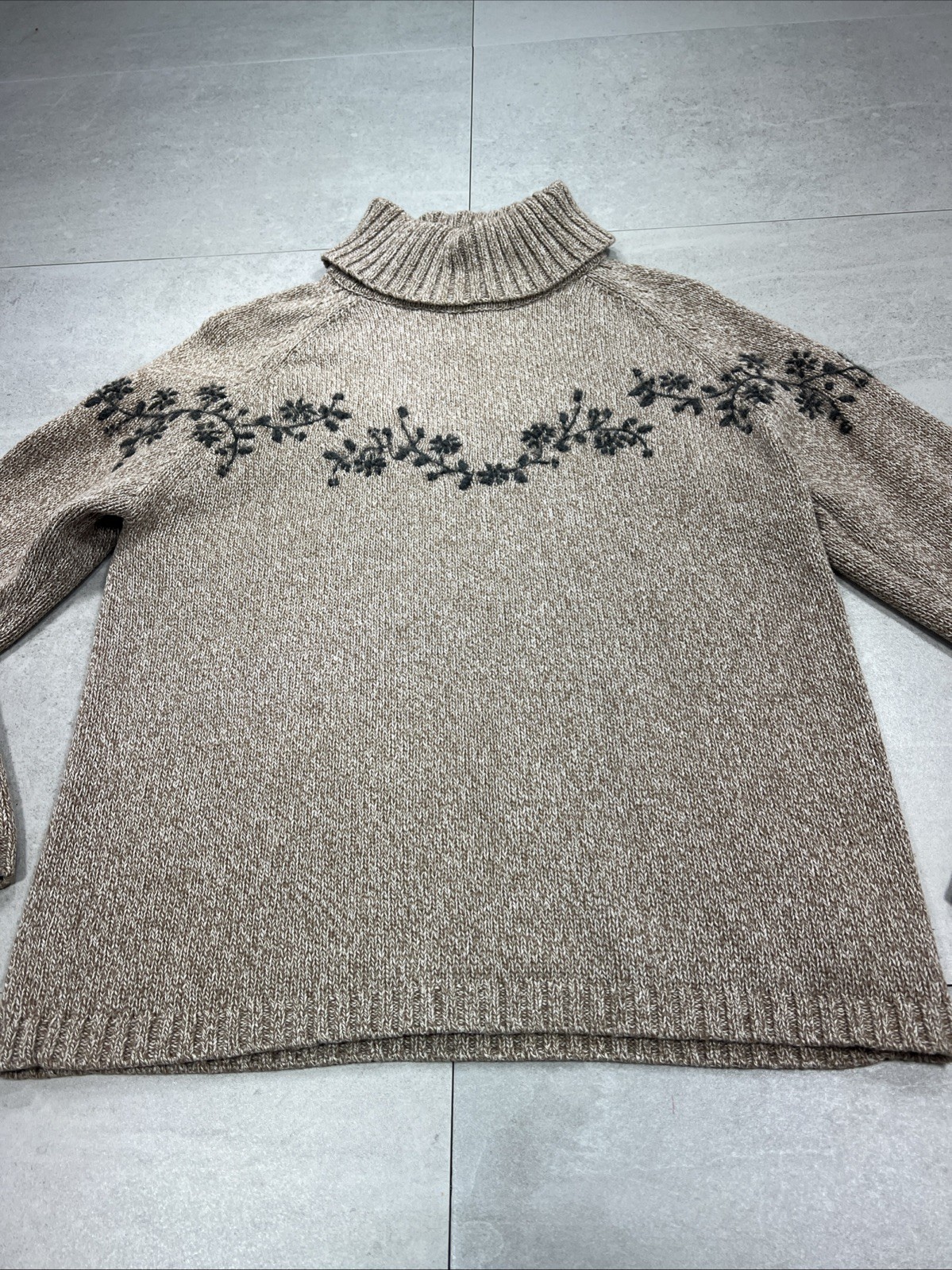 Vtg Eddie Bauer Lambswool New Zealand Rolled Turtleneck Sweater Women Nordic M