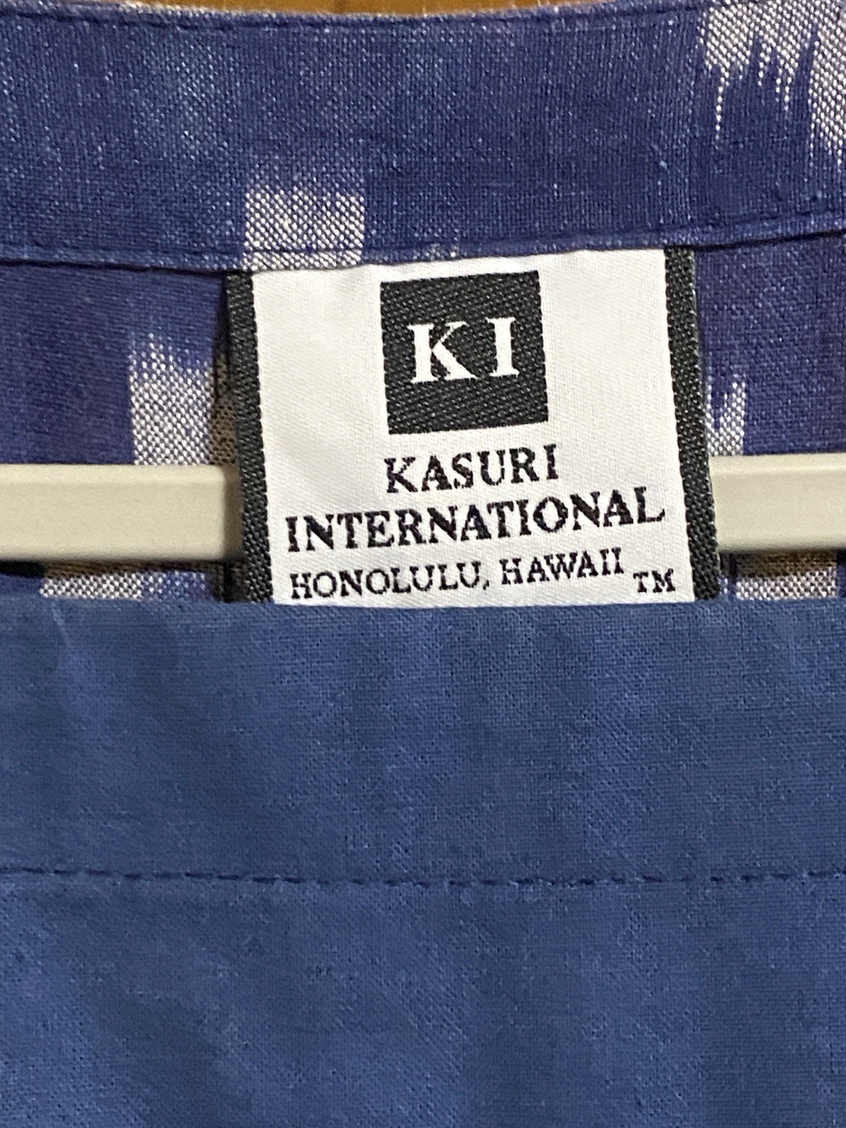 Vintage Kasuri Hawaii Japanese Kasuri Ikat Tunic Shift Dress Blue Cotton S or M
