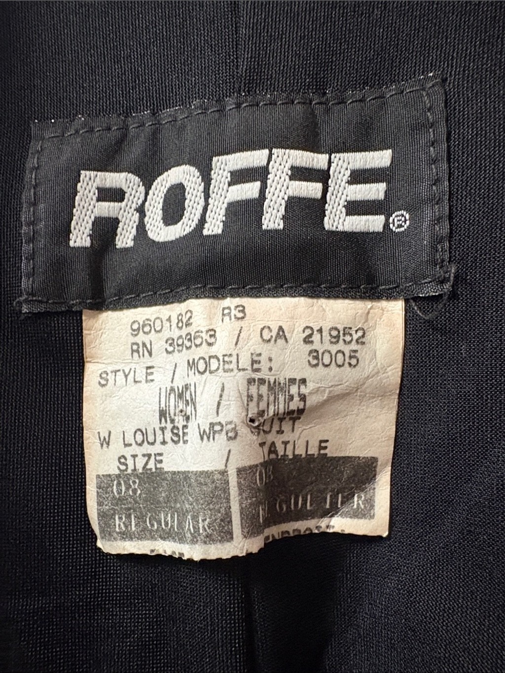 Vintage Roffe Louise WPG Suit Black Stirrup Dive Skin Wetsuit Liner Sz 8