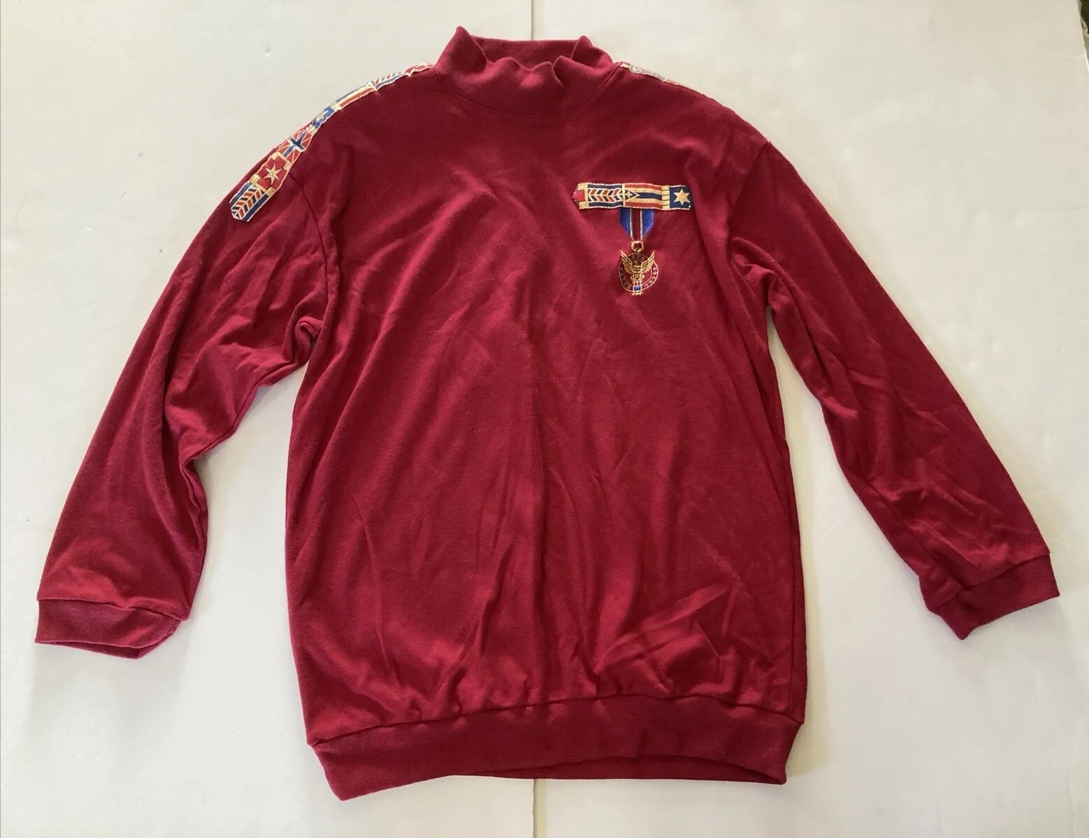 VTG Rafael Woman’s Sz S Pullover Turtleneck Shirt Red 3/4 Sleeve