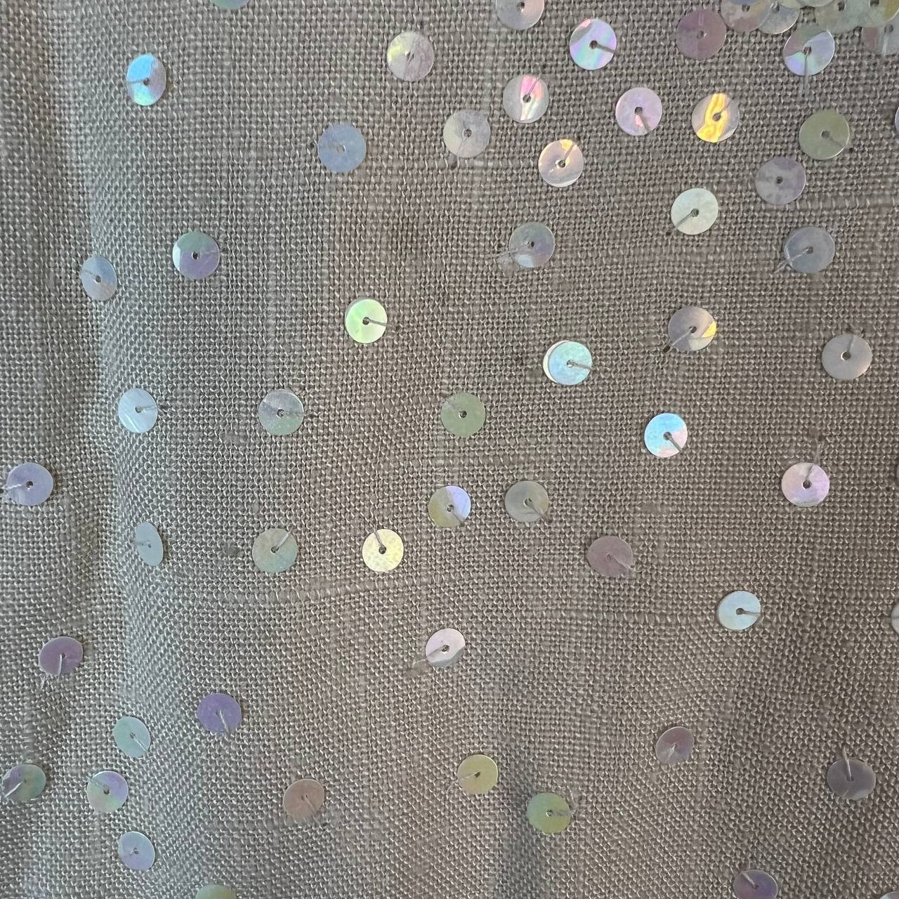 Vintage Royal Lynne Beaded Sequin Dress Made in Hong Kong 1960s Sleeveless Beige