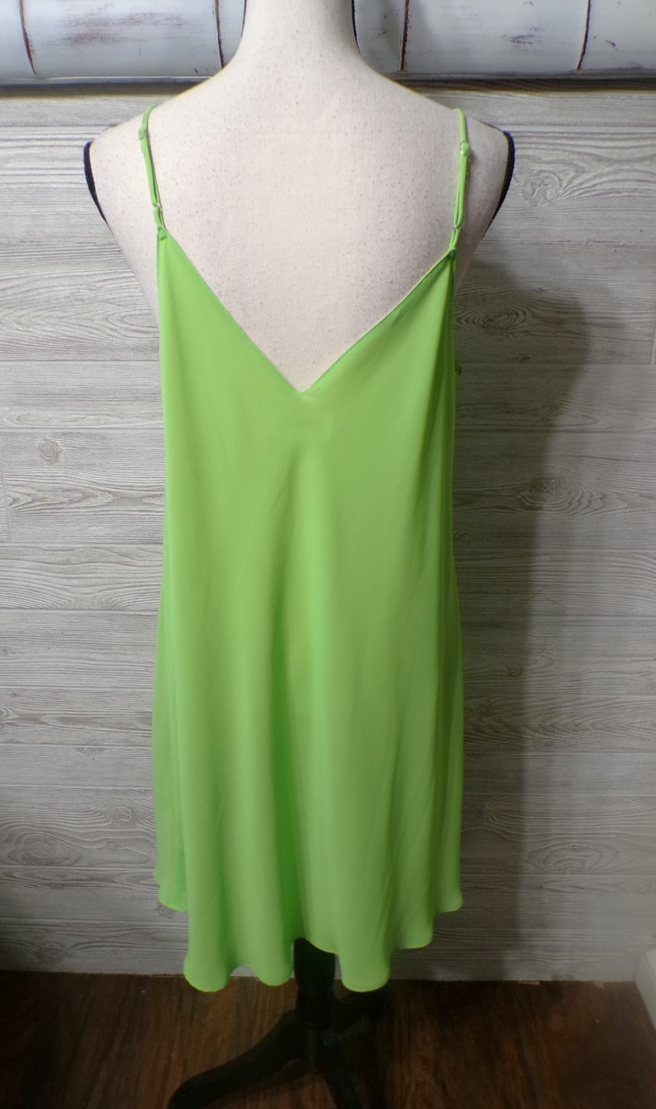Vtg Slip Dress XL 2 pc Peignoir Chartreuse Purple Floral Embroidered Fairy Y2k