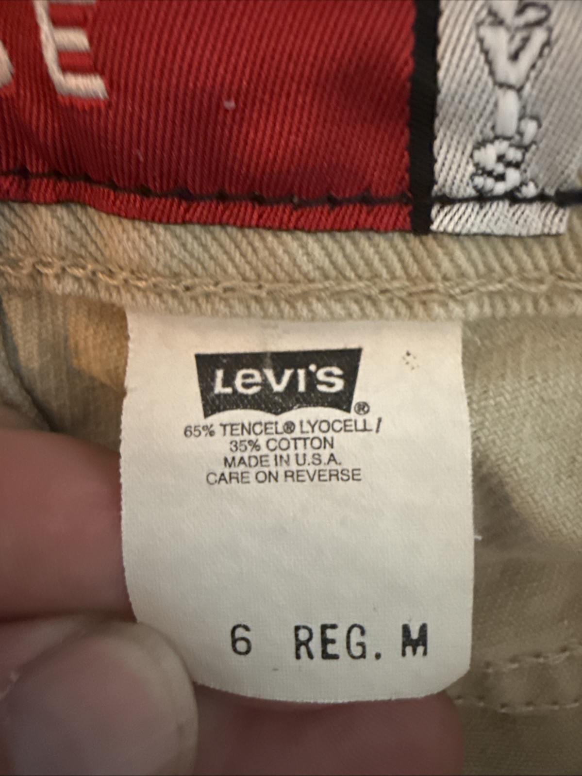 Vtg 90s Levi’s SilverTab Loose Fit Khaki Pants Womens Size 6 Made USA Workwear