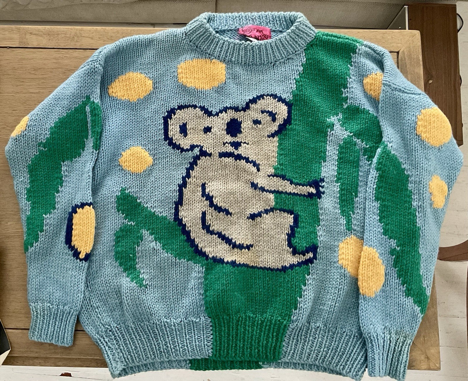 Early 1980s Jenny Kee Blinky Koala Jumper Flamingo Park Australia-Princess Diana