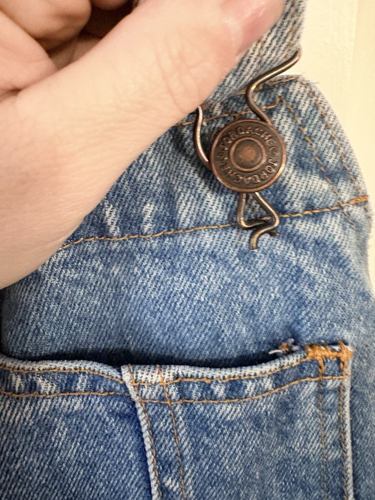 VTG 80s Jordace Bib Overalls Denim Dungarees With Embroidered Flowers Size Medi