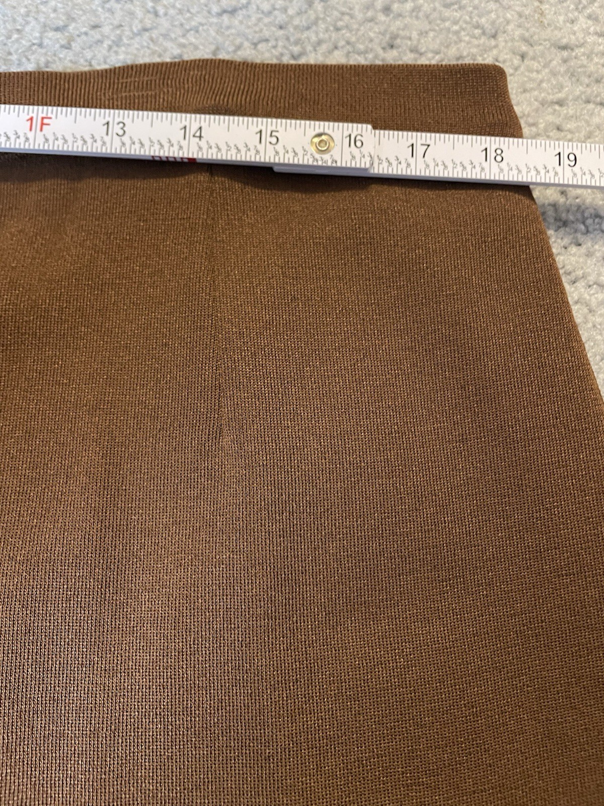 Vtg 70s Marlis Woman Knit Straight Pants 2X Brown Rayon Blend Pull On Athleisure
