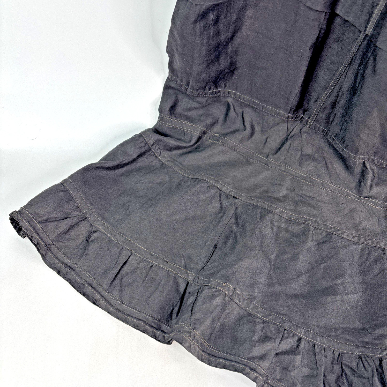 Antique 1890/1900 Victorian Edwardian Black Mourning Petticoat Skirt Slip