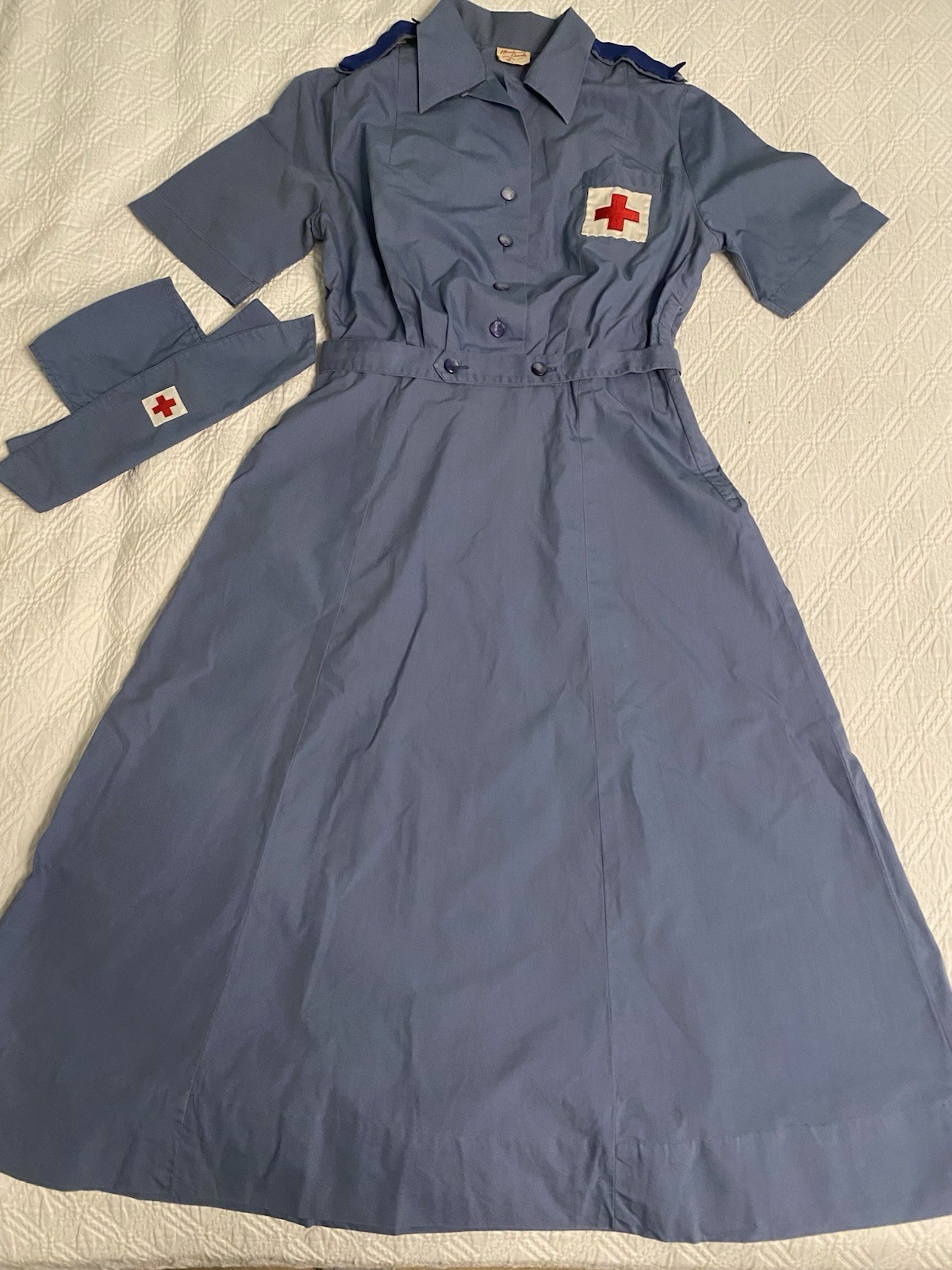 Vintage 1950s RED CROSS Volunteer Nurse Uniform With Hat / Cap – Great Costume