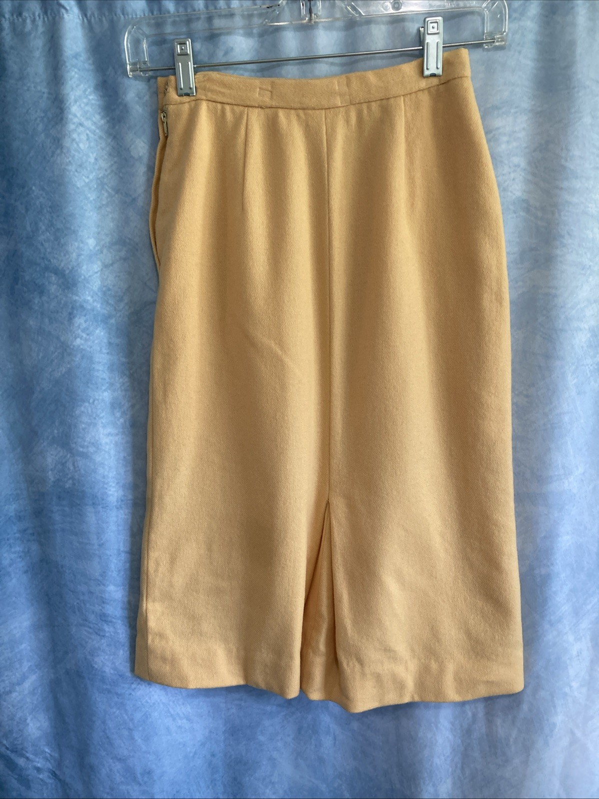 Vtg 50s 60s Lofties Wool Pencil Skirt 8 XXS Juniors 23” Waist Union Made Yellow