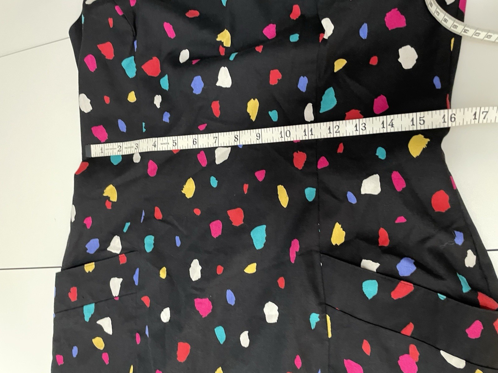 Vintage 80s 90s Abstract New Wave Backless Paint Brush Stroke Summer Sundress
