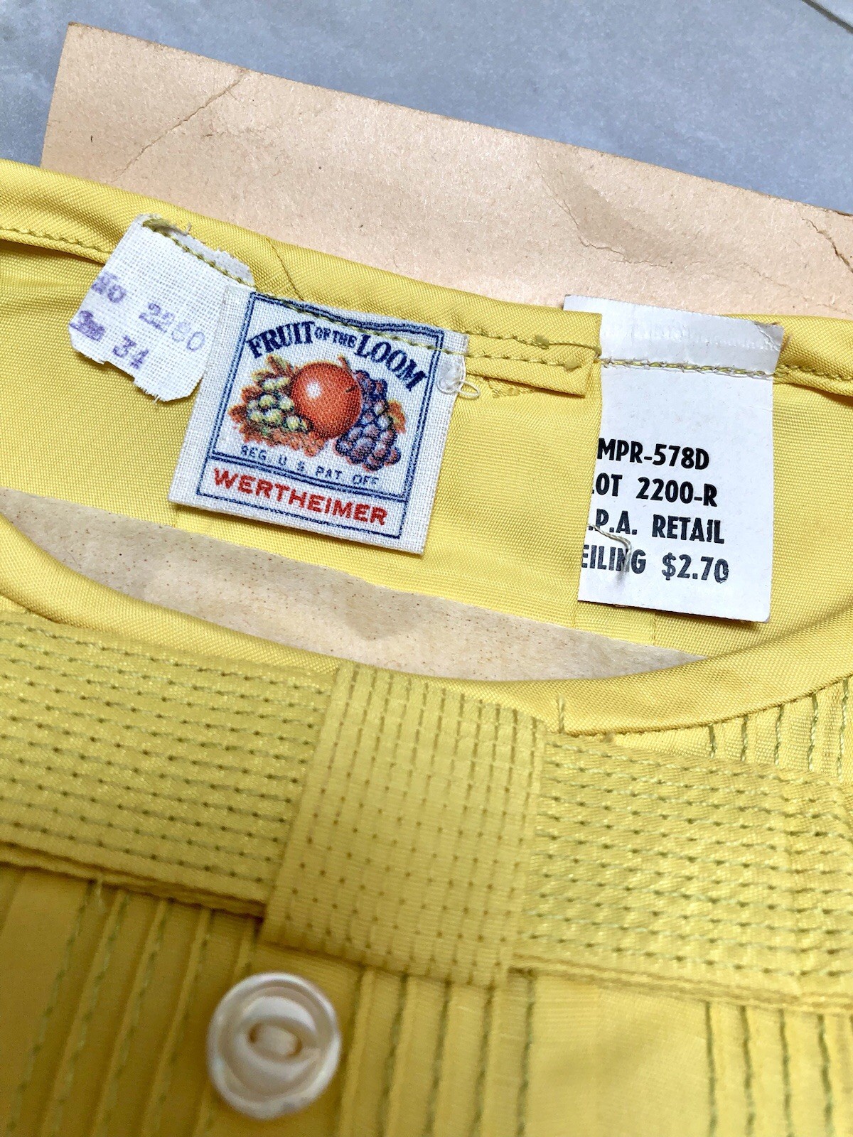 SCARCE Deadstock 1930s FRUIT OF THE LOOM Wertheimer RAYON BLOUSE Sz34 Buy-it-Now