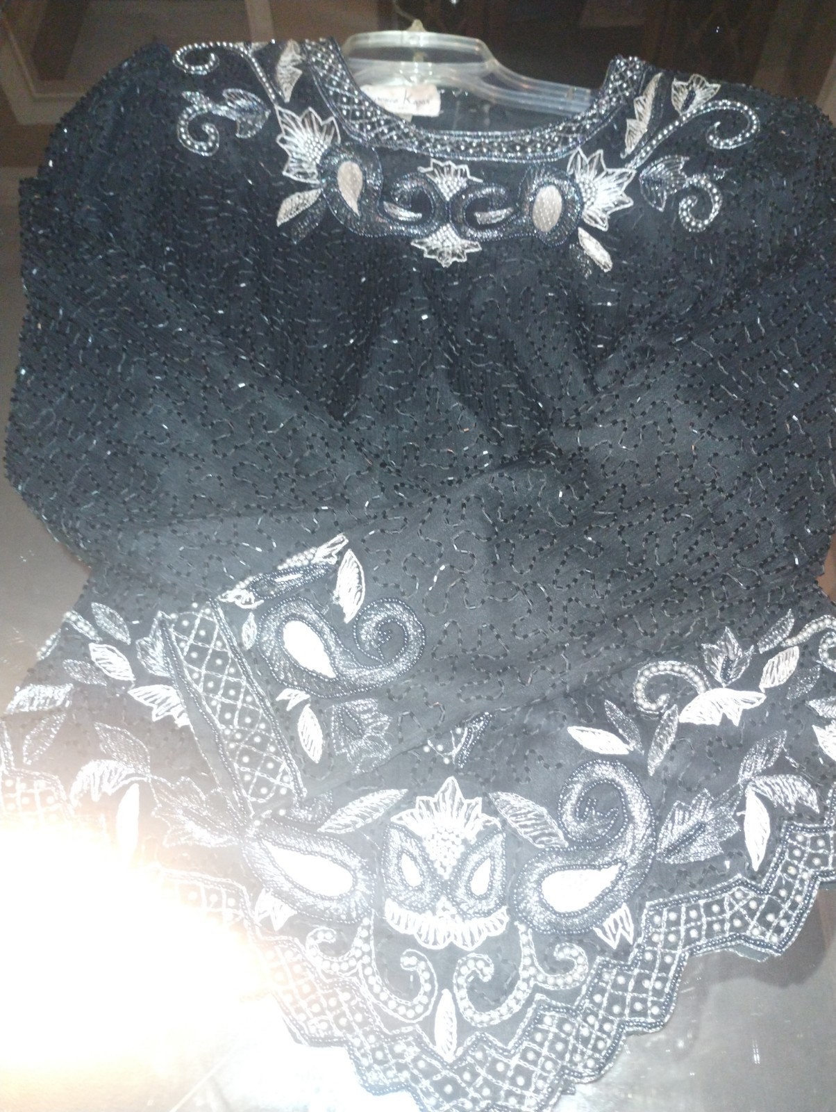 Laurence Kazar Vintage Black And Silver Vintage Top – Women’s – Medium