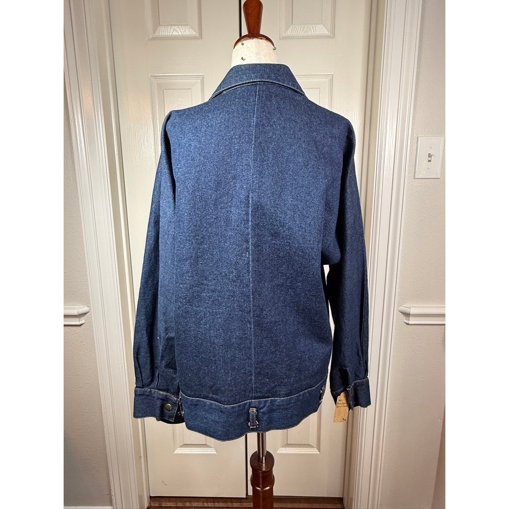 Bruno Bellini Vintage 90s Studded Denim Jacket Dark Wash Western Blue Medium