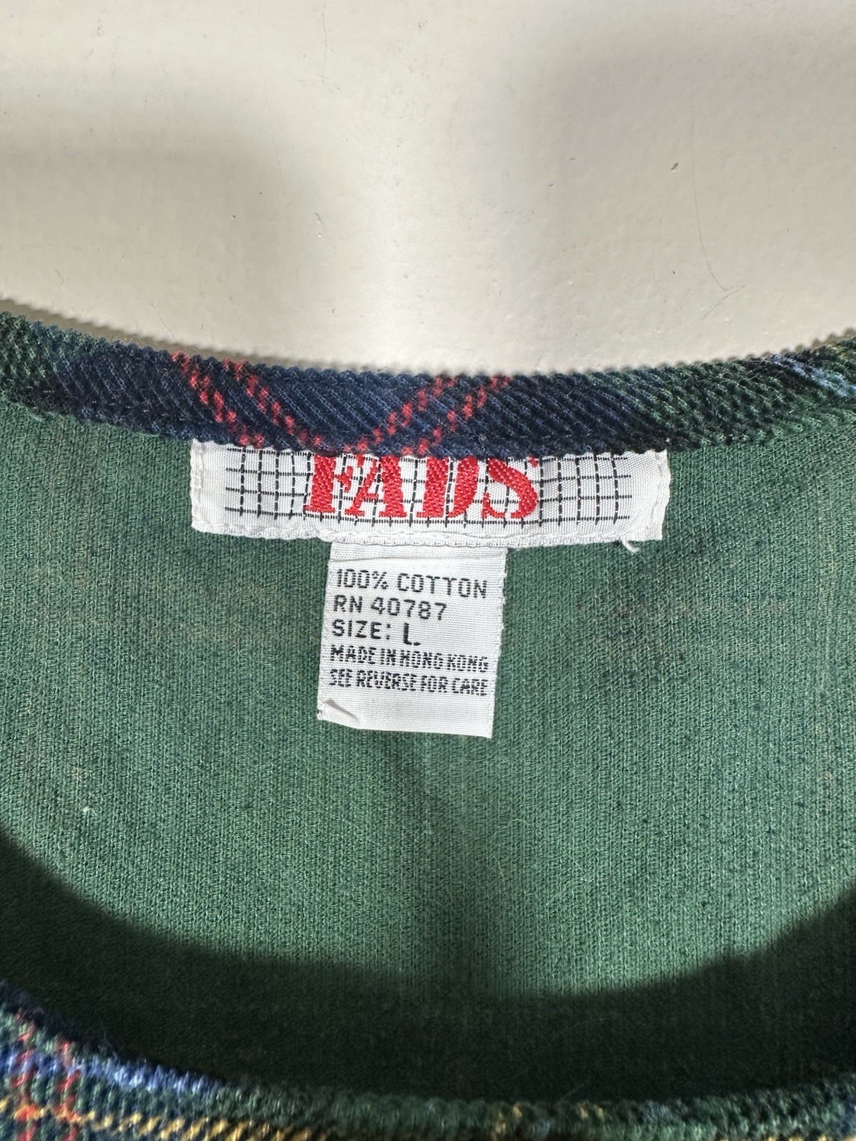 1980s FADS brand plaid corduroy jumper Tartan Plaid L Dress