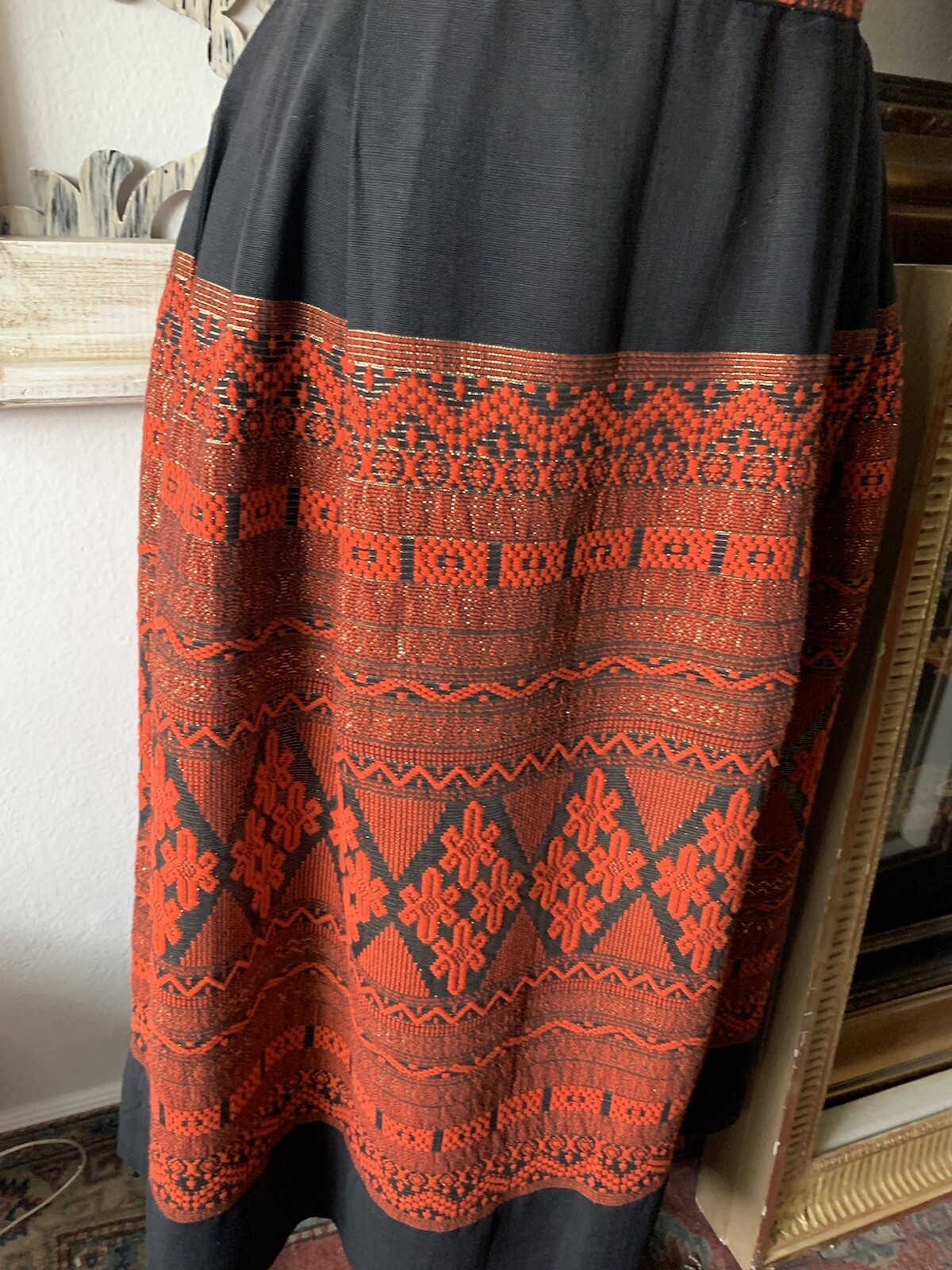 Vintage Hand Woven Mayan Cotton Skirt 50s 60s