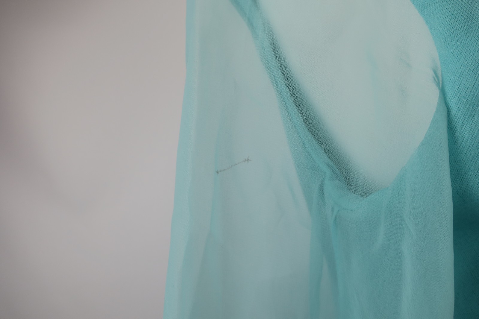 60s Cowl Neck Blue HIPPIE Festival MOD Angel Sleeve House Dress 14 Elegant Miss