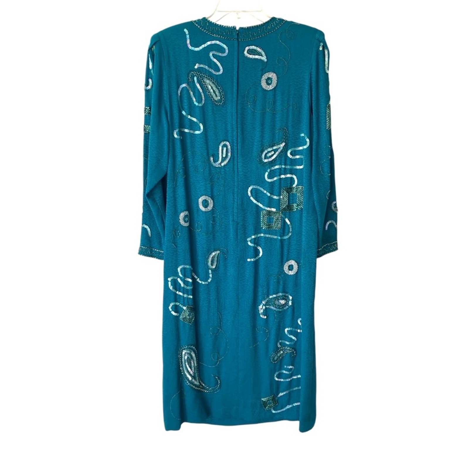Vintage Francesca of Damon Starington Neiman Marcus Silk Sequin Beaded Dress
