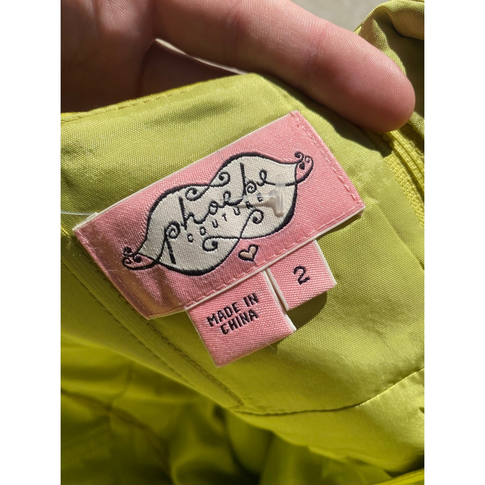 Y2k Chartreuse Green Silk Mini Dress Preppy Phoebe Couture Blue Bow Bratz Doll