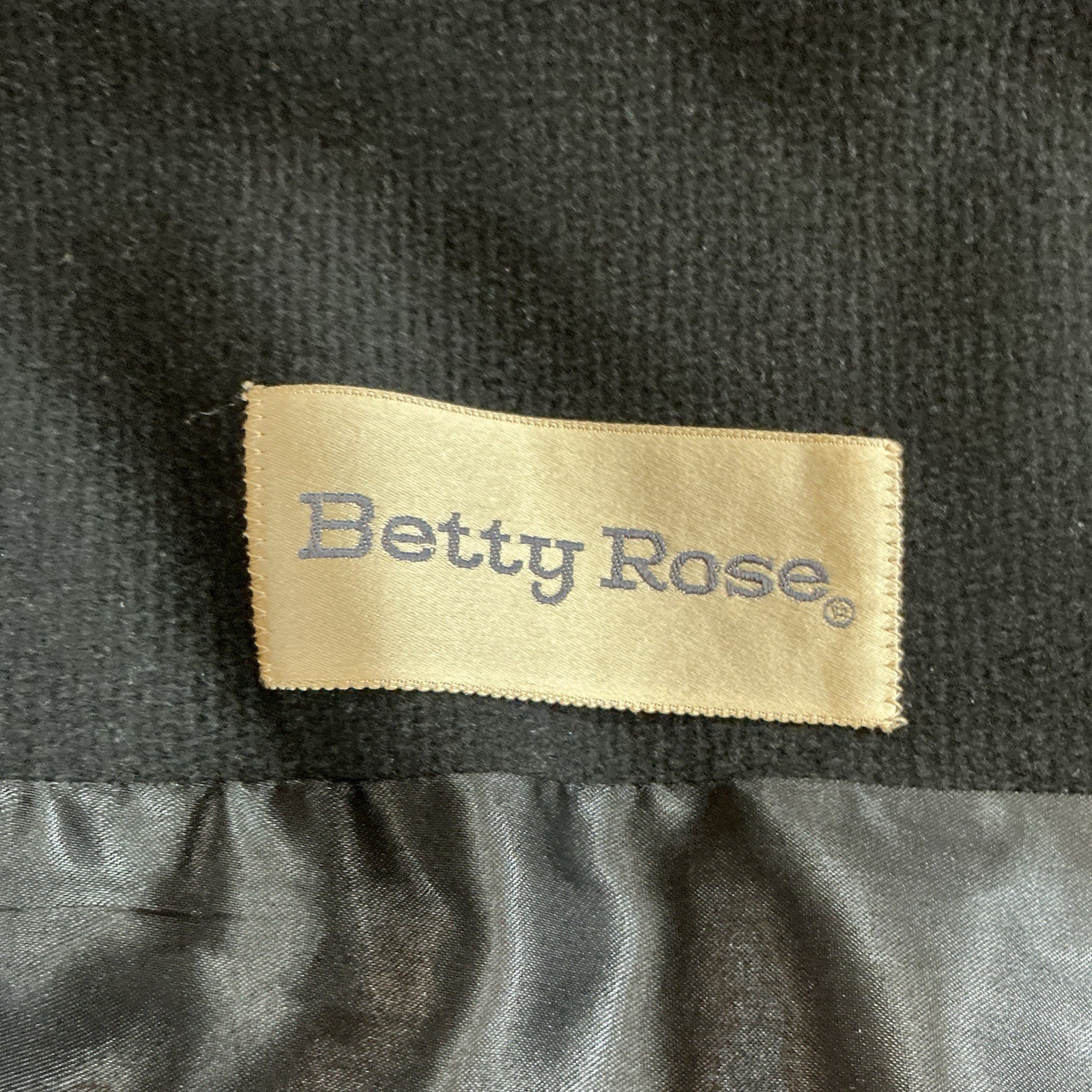 60s VTG Betty Rose Wool Coat Womens Sz L Black Fur Collar USA Made Mod Go #81118