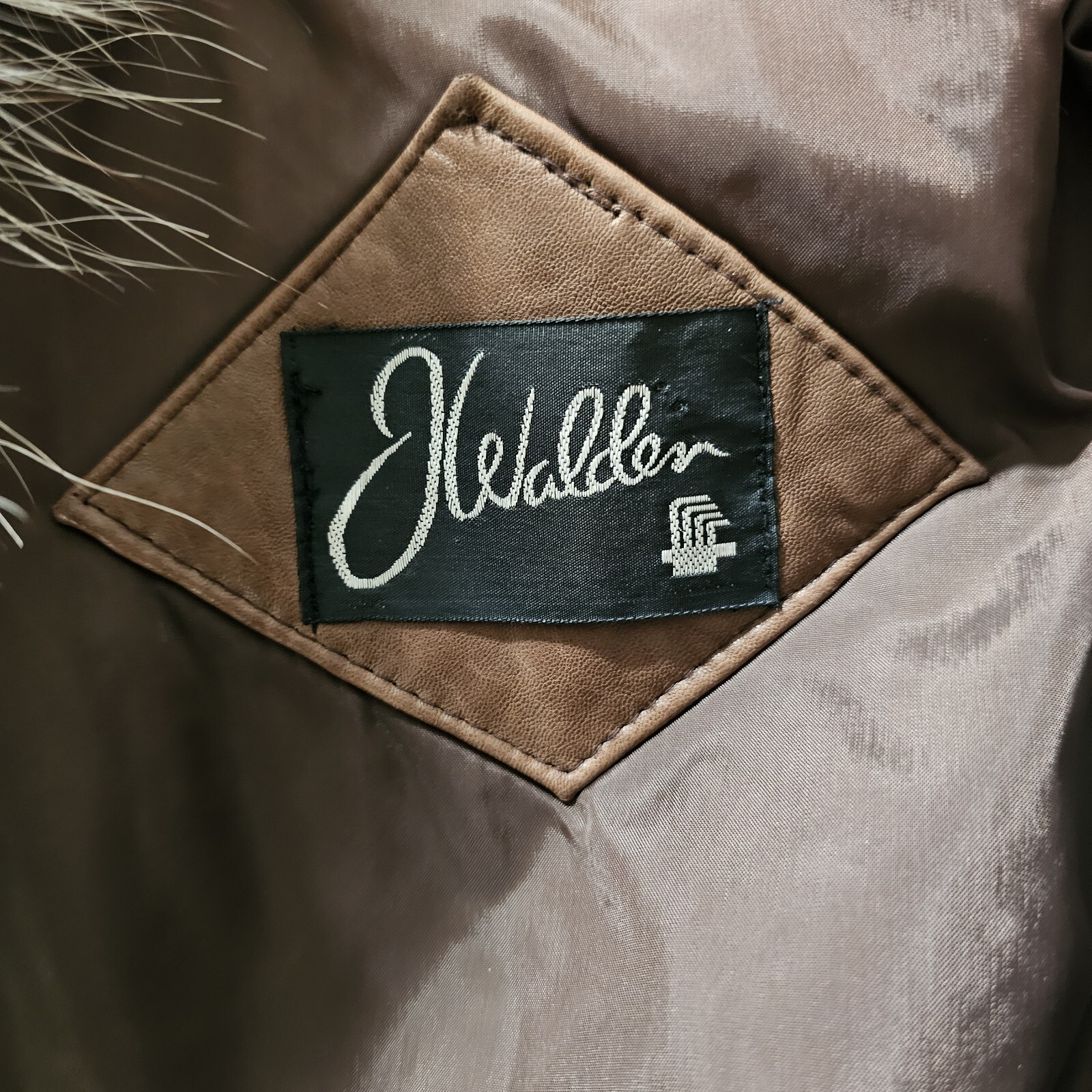 J Walden Vintage Leather & Raccoon Fur Brown Bomber Jacket Size 7/8