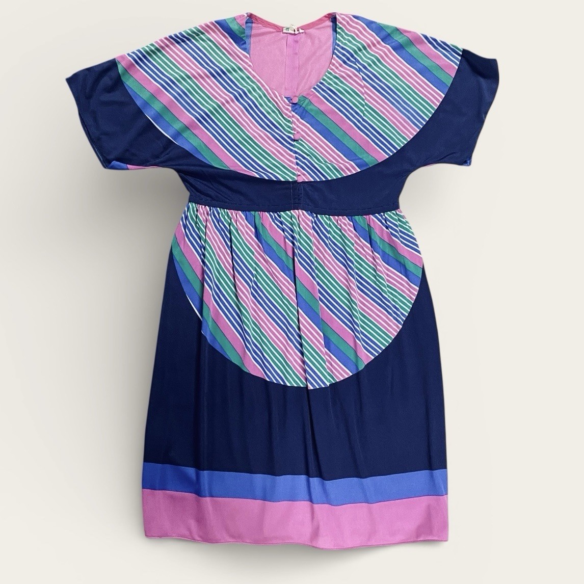 Vintage Colorful Blue Pink Green Darlene Dress Size 46