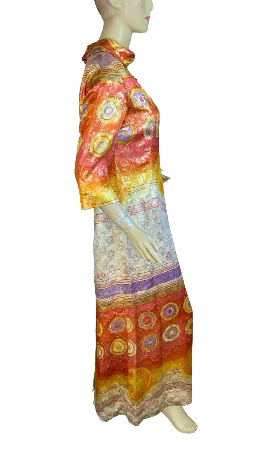 WOMEN’S VINTAGE 1970’S RED & ORANGE MALCOLM STARR ELINOR SIMMONS DRESS SZ 14