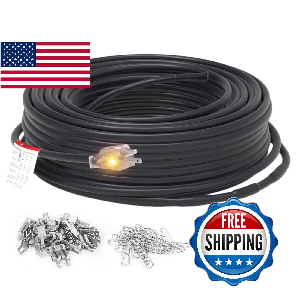 HEATIT 8JHSF1 Self Regulating Pre-Assembled Heating Cable with Spacer and Clips,