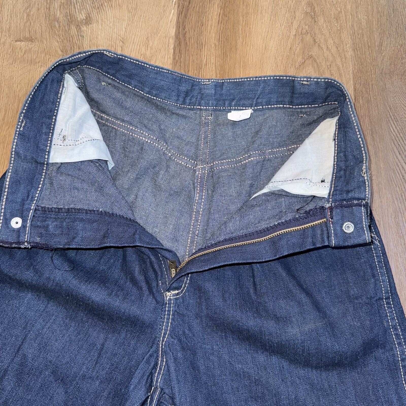 Stuffed Jeans Vintage 70s Denim Blue Jean Mod Hippie USA Womens sz 7 Waist 26 31