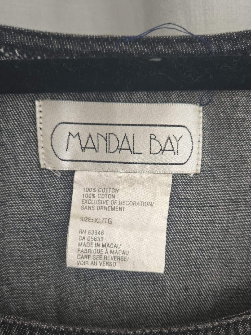 Vintage 90s Mandal Bay Black Denim Jumper Dress XL Apple Plaid Patchwork Maxi