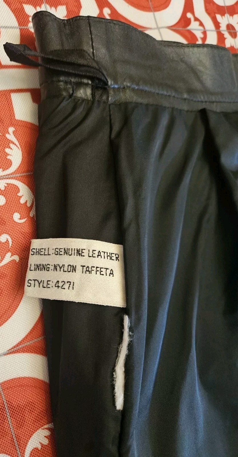 Vintage Wilsons Y2K Black Leather Pencil Slit Skirt (10) Punk Rock Grunge, Biker
